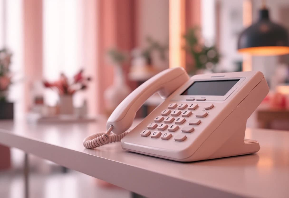 Słuchawka telefonu recepcyjnego w zbliżeniu